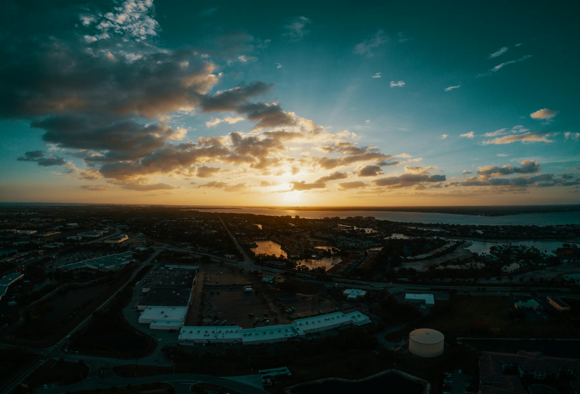 Orlando Florida skyline with Lake Eola